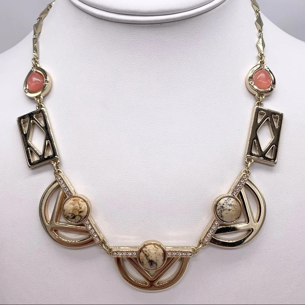 White House Black Market Gold Gem Necklace